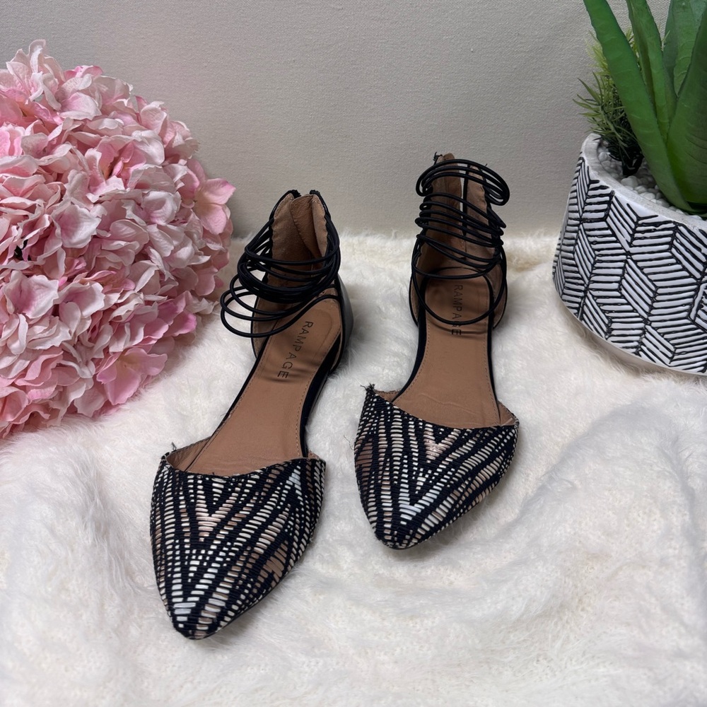 Rampage Black and White Strappy Sandals